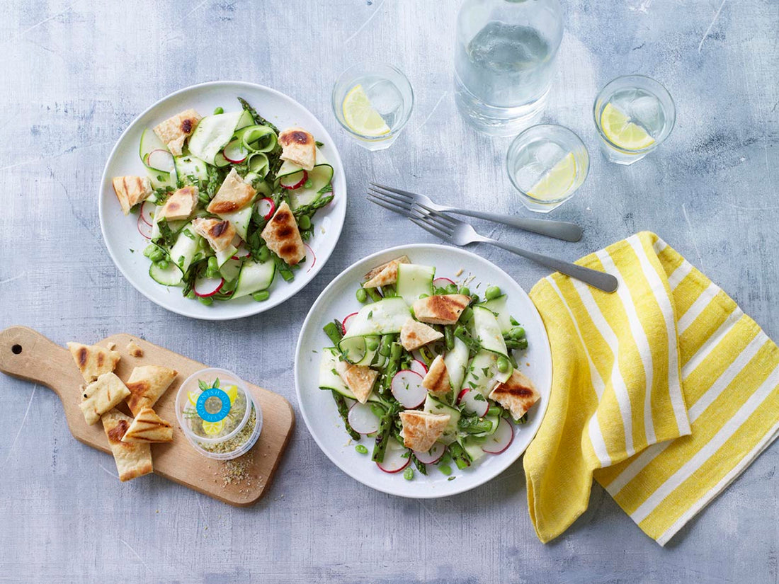 Broad Bean, Asparagus and Radish Fattoush Salad