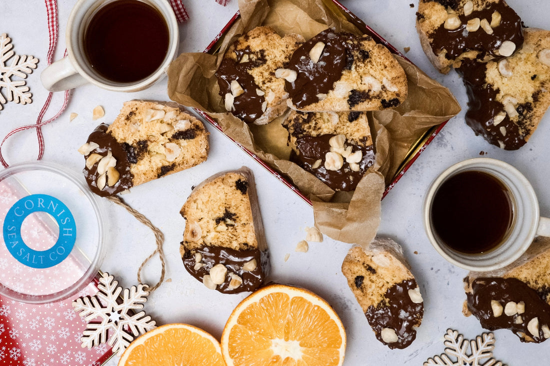 Christmas Biscotti with Cornish Sea Salt Flakes