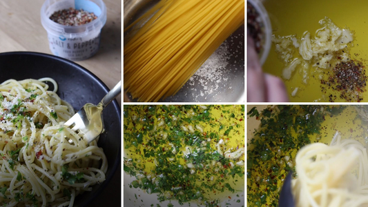 Spaghetti Aglio e Olio with Cornish Sea Salt & Peppery