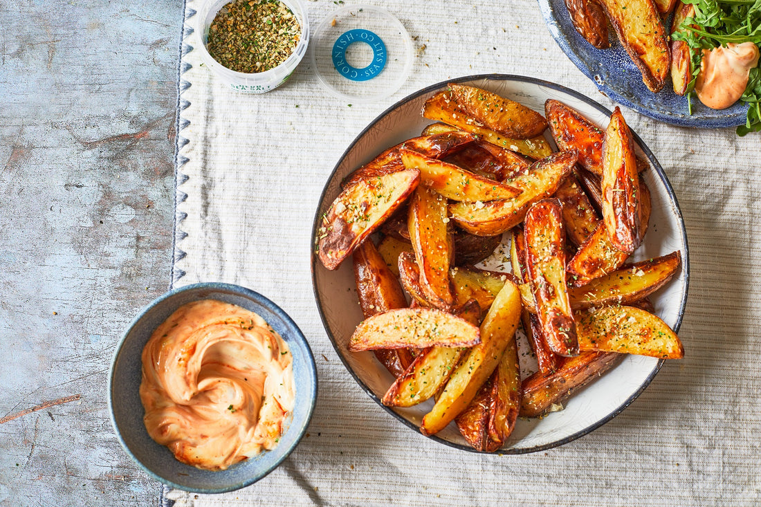 Potato wedges with our Pantry Staple Herb Sea Salt blend