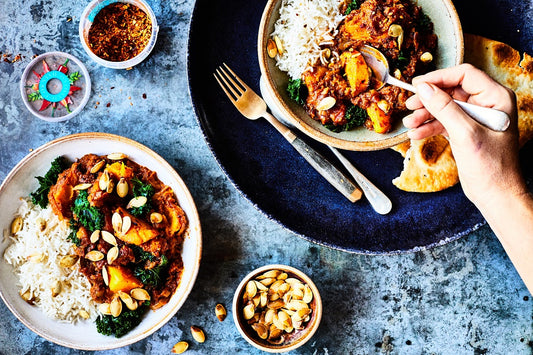 Pumpkin and kale curry